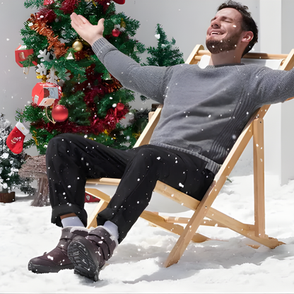 Botas de inverno de cano alto e largas para homem