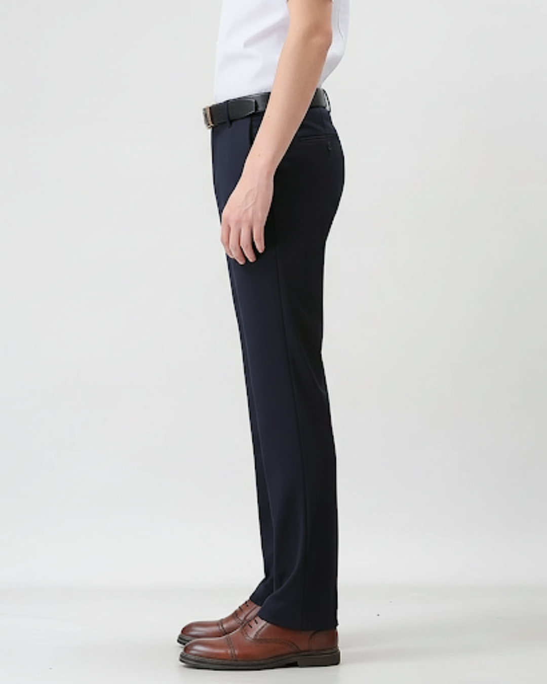 Calças de fato elásticas com forro felpudo para homem