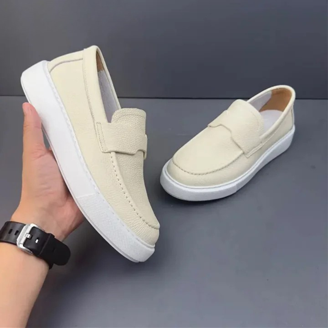 Mocassins casuais ergonómicos em pele para homem