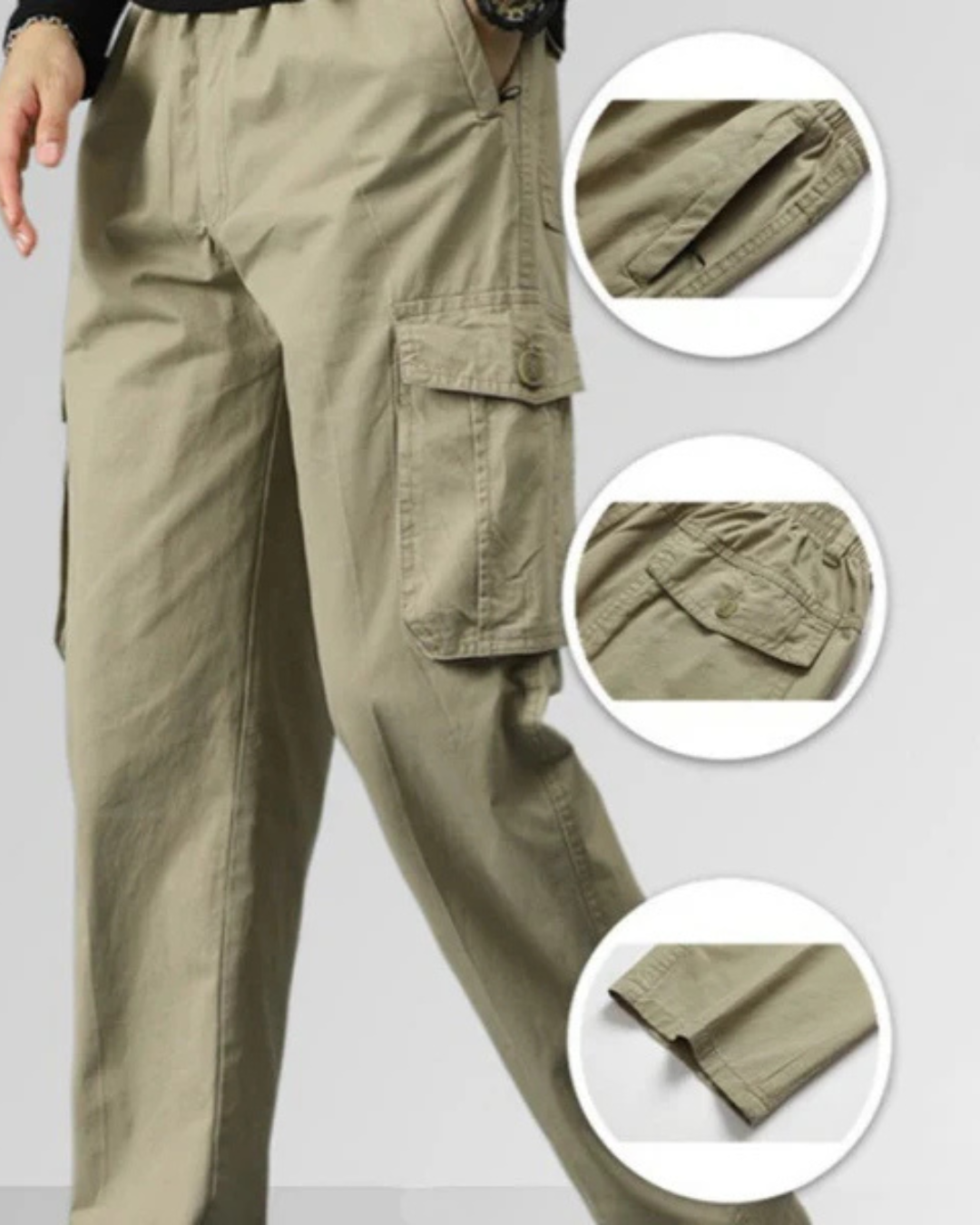 Calças confortáveis de corte holgado e com vários bolsos
