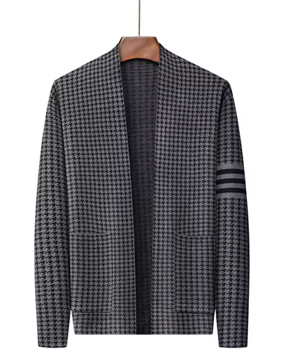 Casaco tipo cárdigan de malha informal para homem