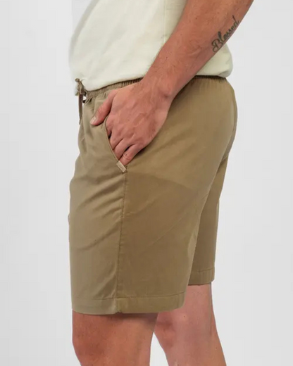 Bermuda com ajuste elástico e cordões