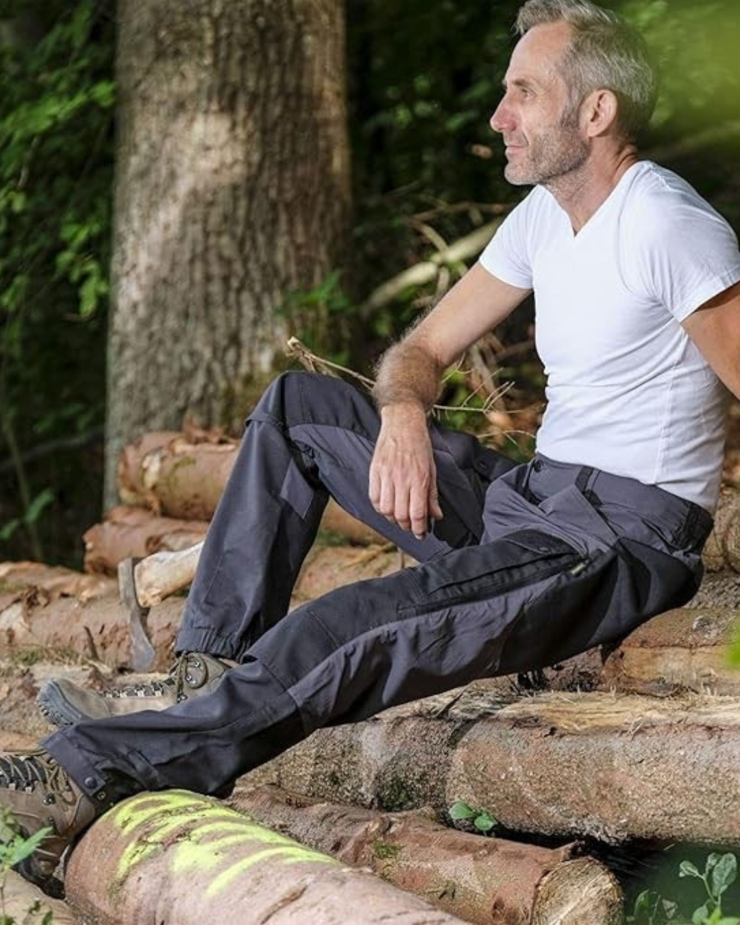Calças de exterior elásticas com vários bolsos