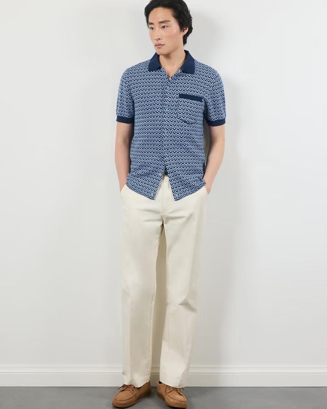 Camisa de Malha com Padrão Geométrico para Homem (OFERTA 2X1)