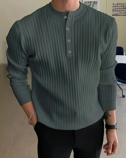 Jersey de tecido de malha texturizada de manga comprida