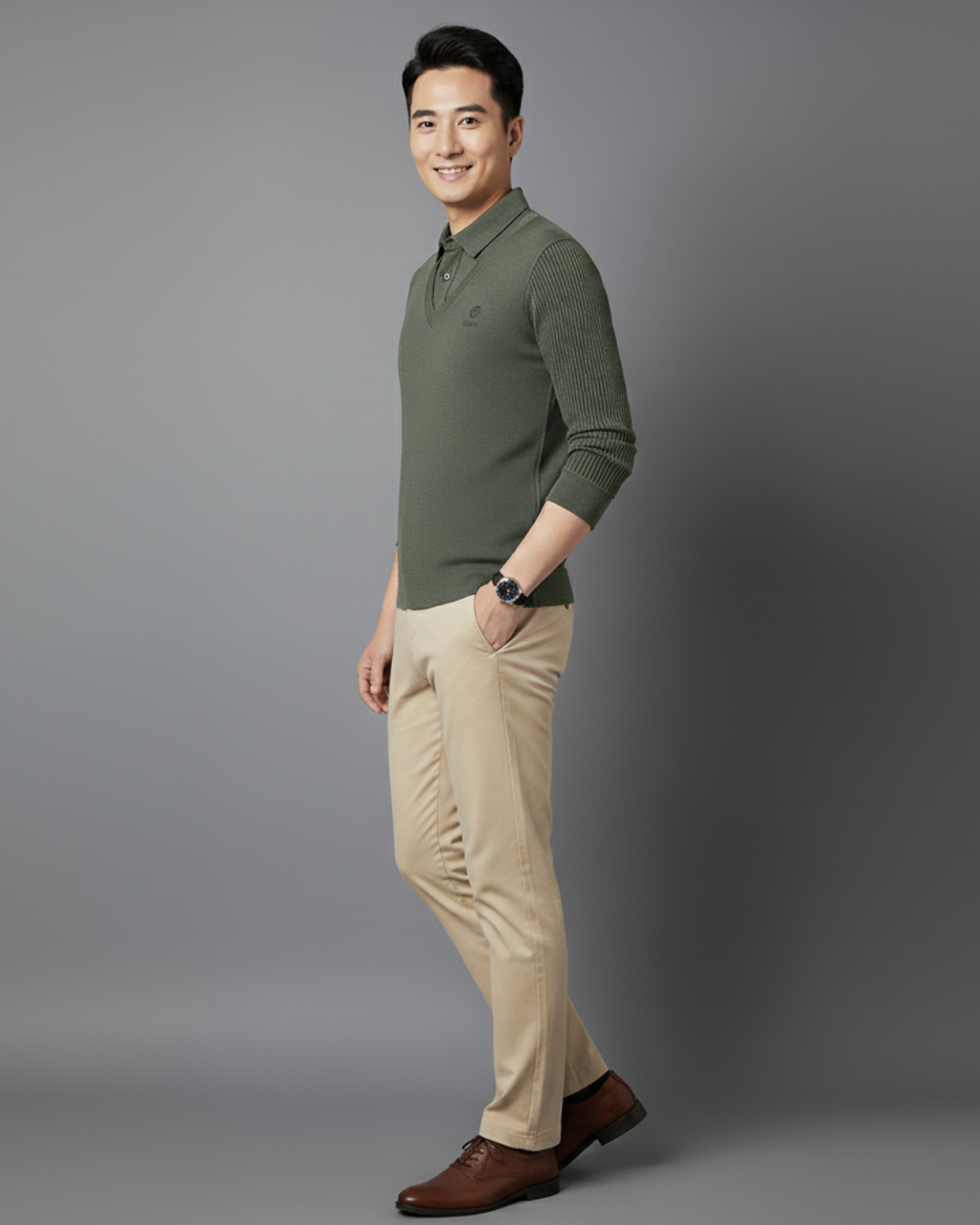 Camisola térmica multifuncional em caxemira premium para homem