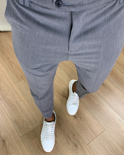 Conjunto de casaco e calças com design casual para homem