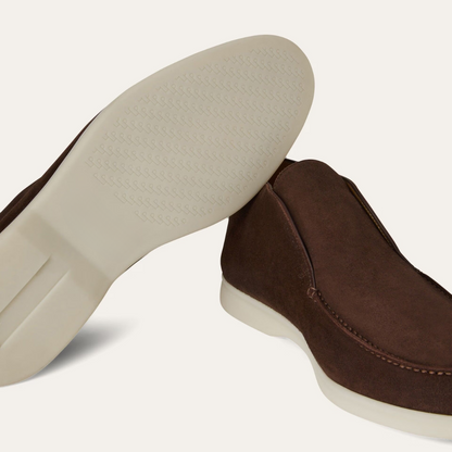 Sapatos Casuais e Elegante Feitos à Mão em Pele de Camurça para Homen