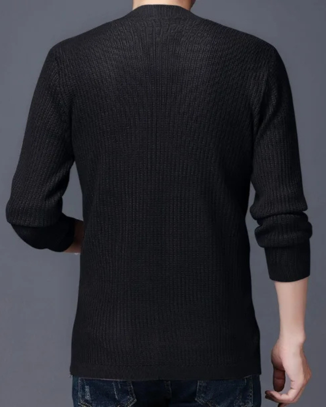 Camisola de malha com gola em V para homem