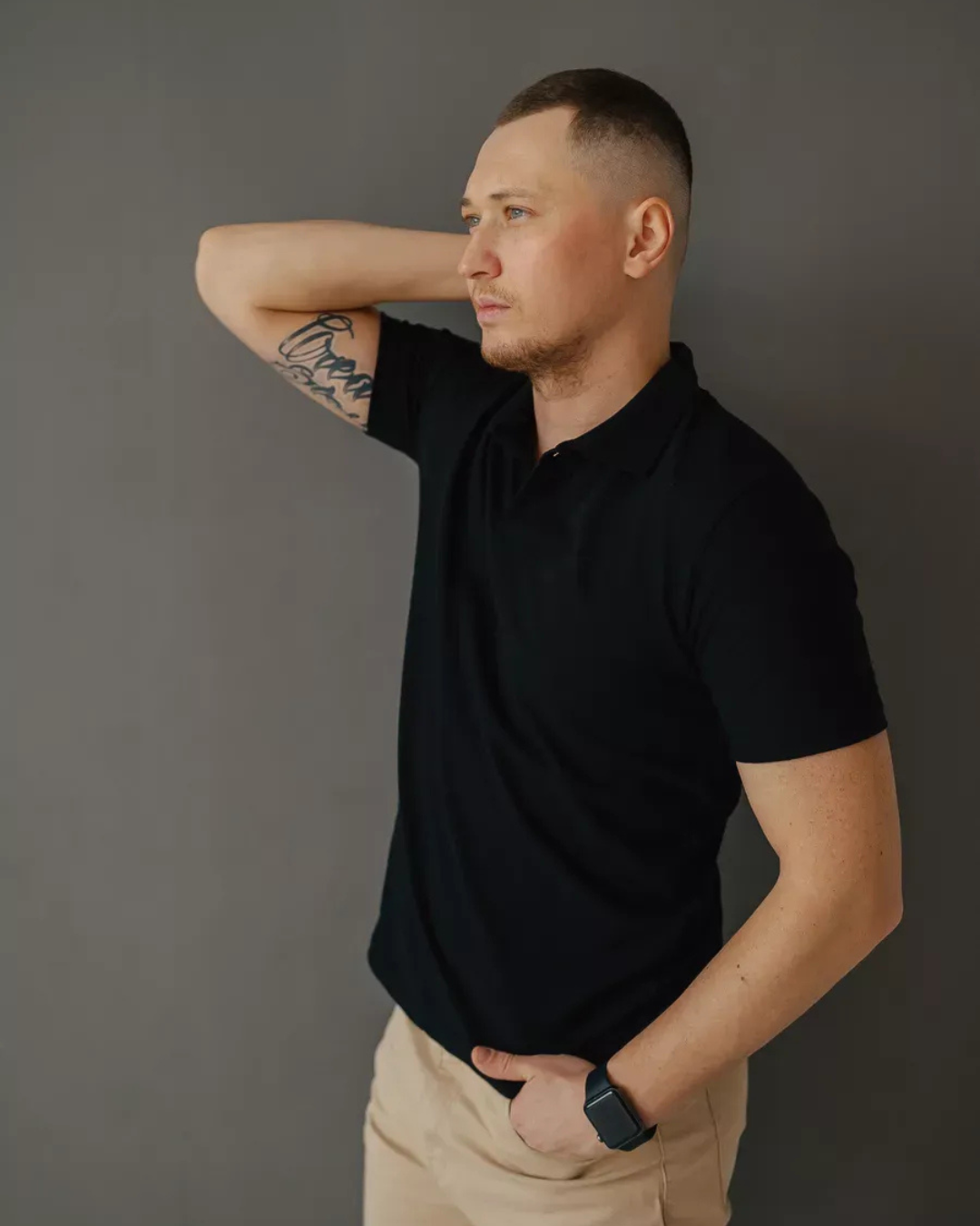 Pólo casual com tecido de linho