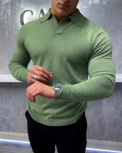 Polo de manga comprida para homem