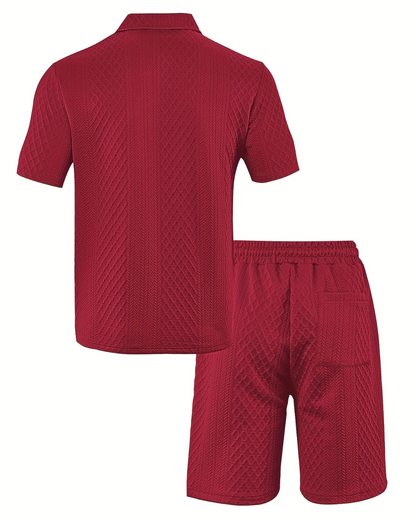 Conjunto de camisola de manga curta e calções para homem