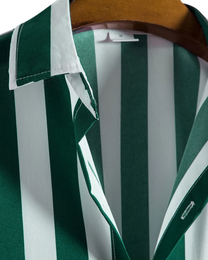 Camisa casual de manga curta com franjas para homem