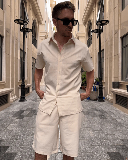 Conjunto de duas peças em tecido respirável para homem