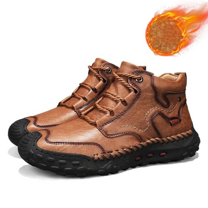 Botas de Caminhada de Couro Costuradas