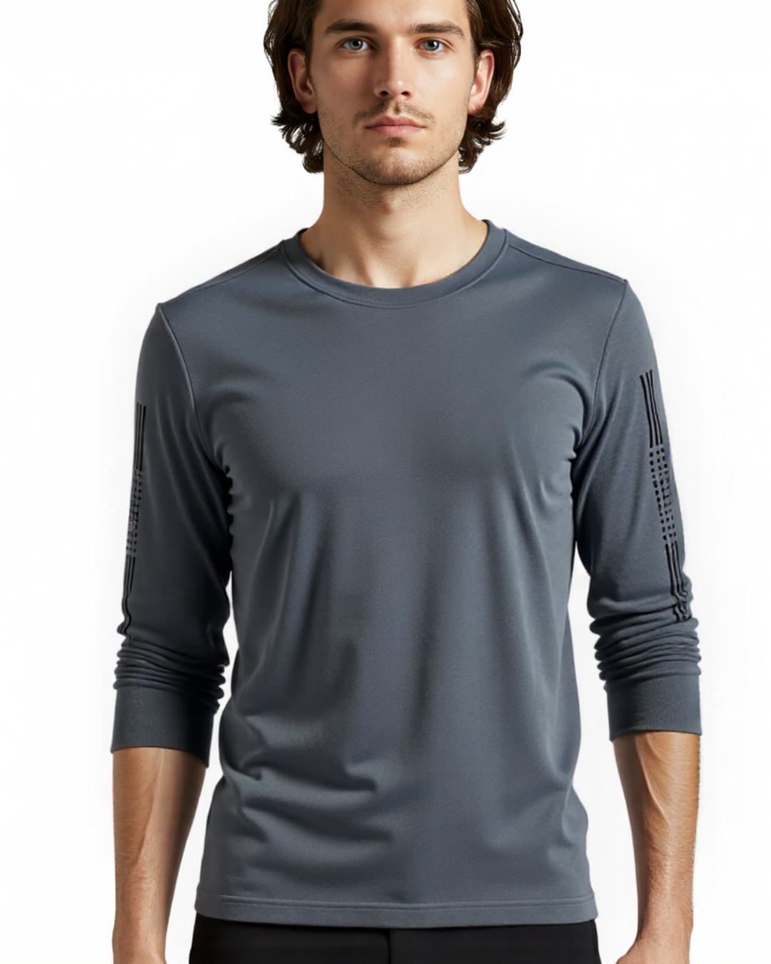 Camisola com gola redonda e manga comprida para homem