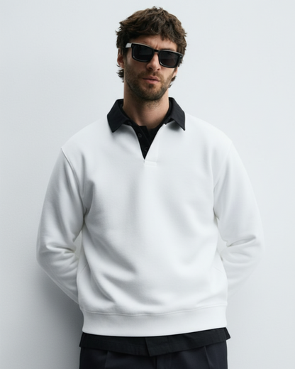 Camisola casual masculina de manga comprida