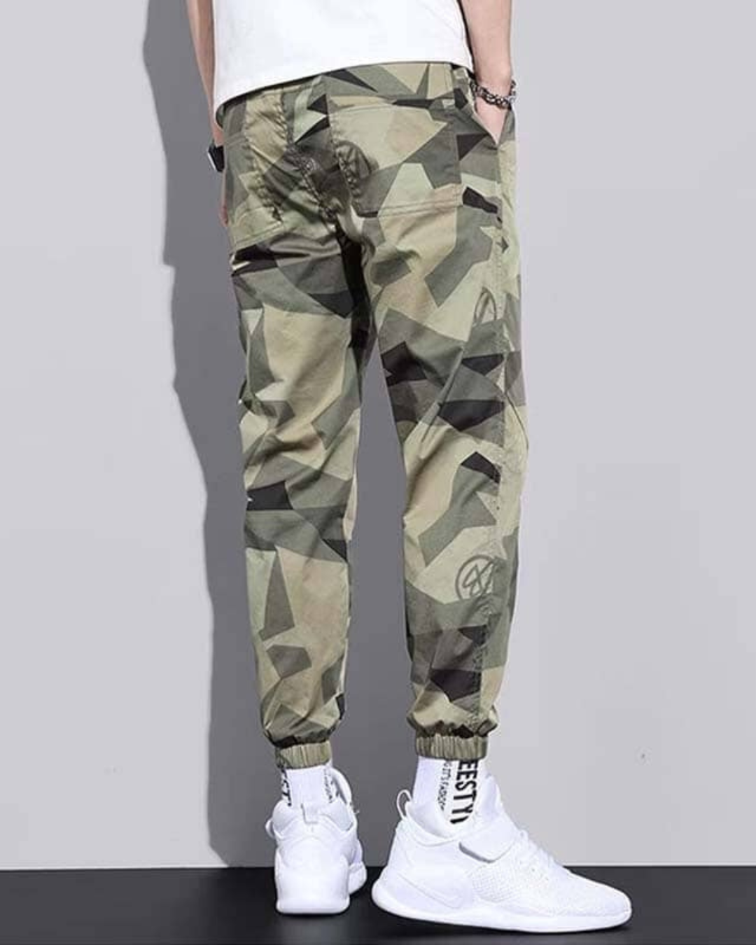 Calças de Seda Secagem Rápida com Camuflagem