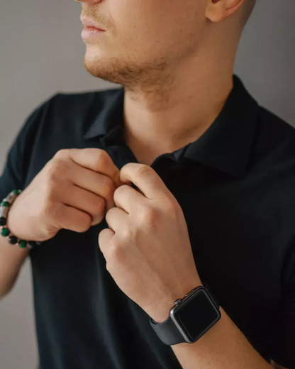 Pólo casual com tecido de linho