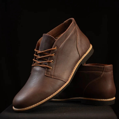 Botas de Couro Castanho com Sola Antiderrapante para Homem