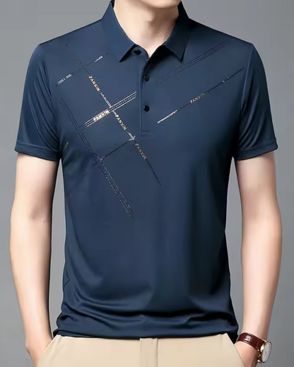 Camisa casual de manga curta para homem em tecido fino