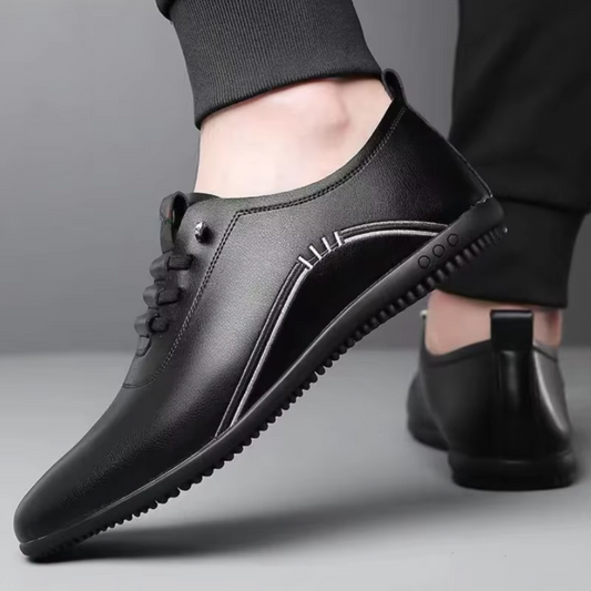 Sapatos Rasos Leves e Macios em Pele para Homem