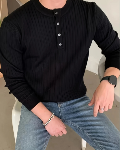 Jersey de tecido de malha texturizada de manga comprida