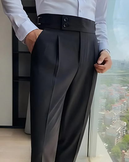 Calças Casuais em Cores Lisas de Homem