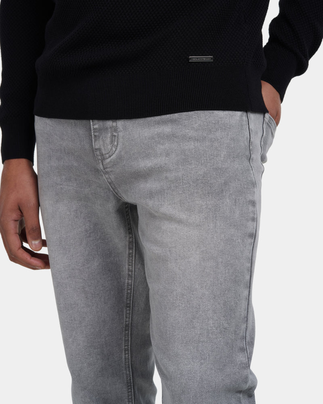 Calças de Ganga Ajustadas para Homem com Efeito Lavado Vintage