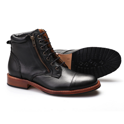 Botas casuais vintage com fecho ajustável para homem