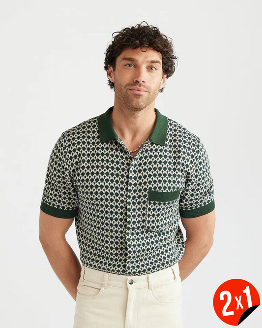 Camisa de Malha com Padrão Geométrico para Homem (OFERTA 2X1)
