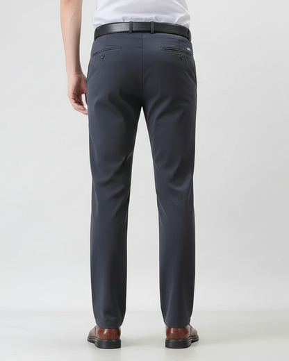 Calças de fato elásticas com forro felpudo para homem