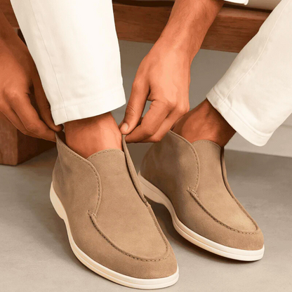 Mocassins Feitos à Mão em Pele de Camurça para Homen