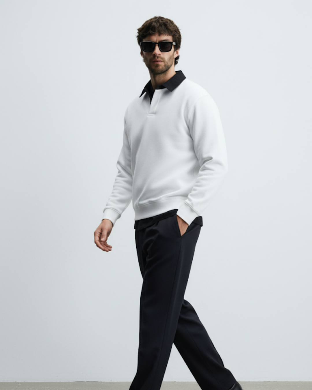 Camisola casual masculina de manga comprida