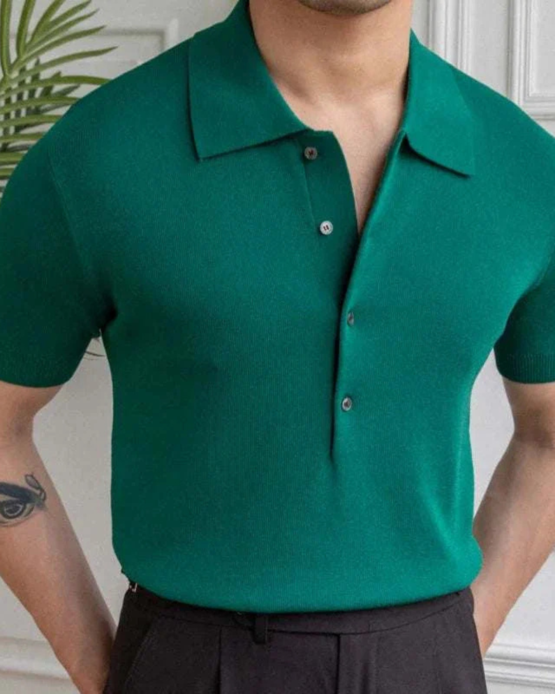 Polo clássico de manga curta para homem