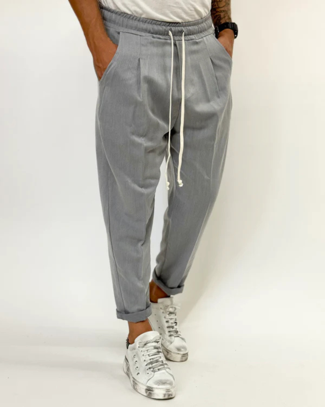 Calças de Estilo Japonês para Homem Minimalismo e Sofisticação Diária