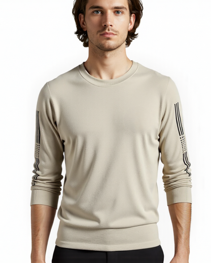 Camisola com gola redonda e manga comprida para homem