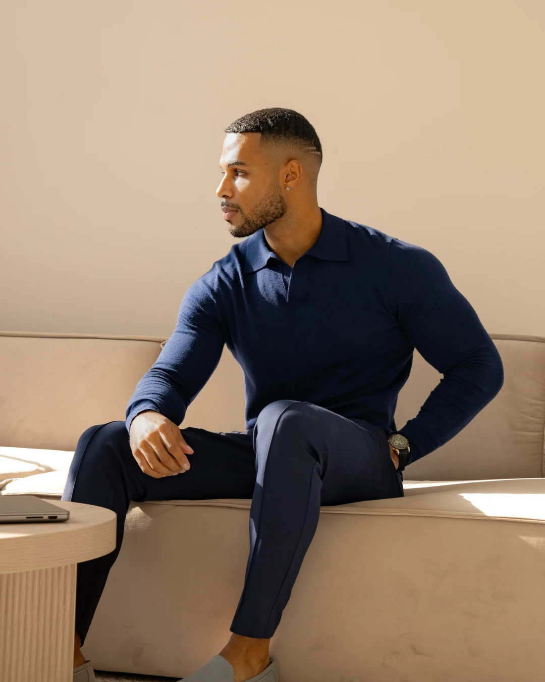 Polo de manga comprida para homem