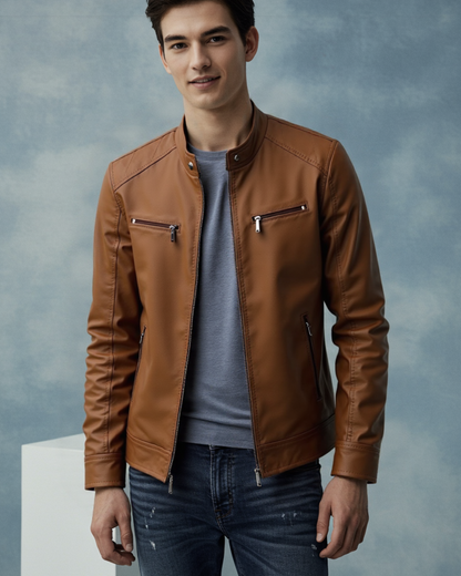 Casaco de couro para homem