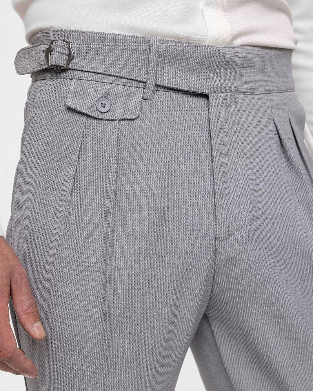 Calças de Pinças de Algodão de Linho de Qualidade Superior para Homem