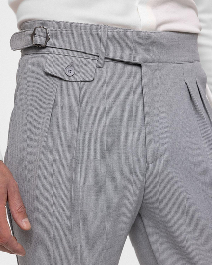 Calças de Pinças de Algodão de Linho de Qualidade Superior para Homem