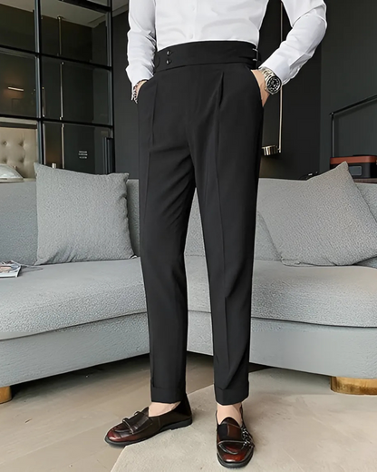 Calças Casuais em Cores Lisas de Homem