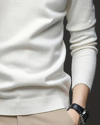 Camisola de gola alta em algodão para homem