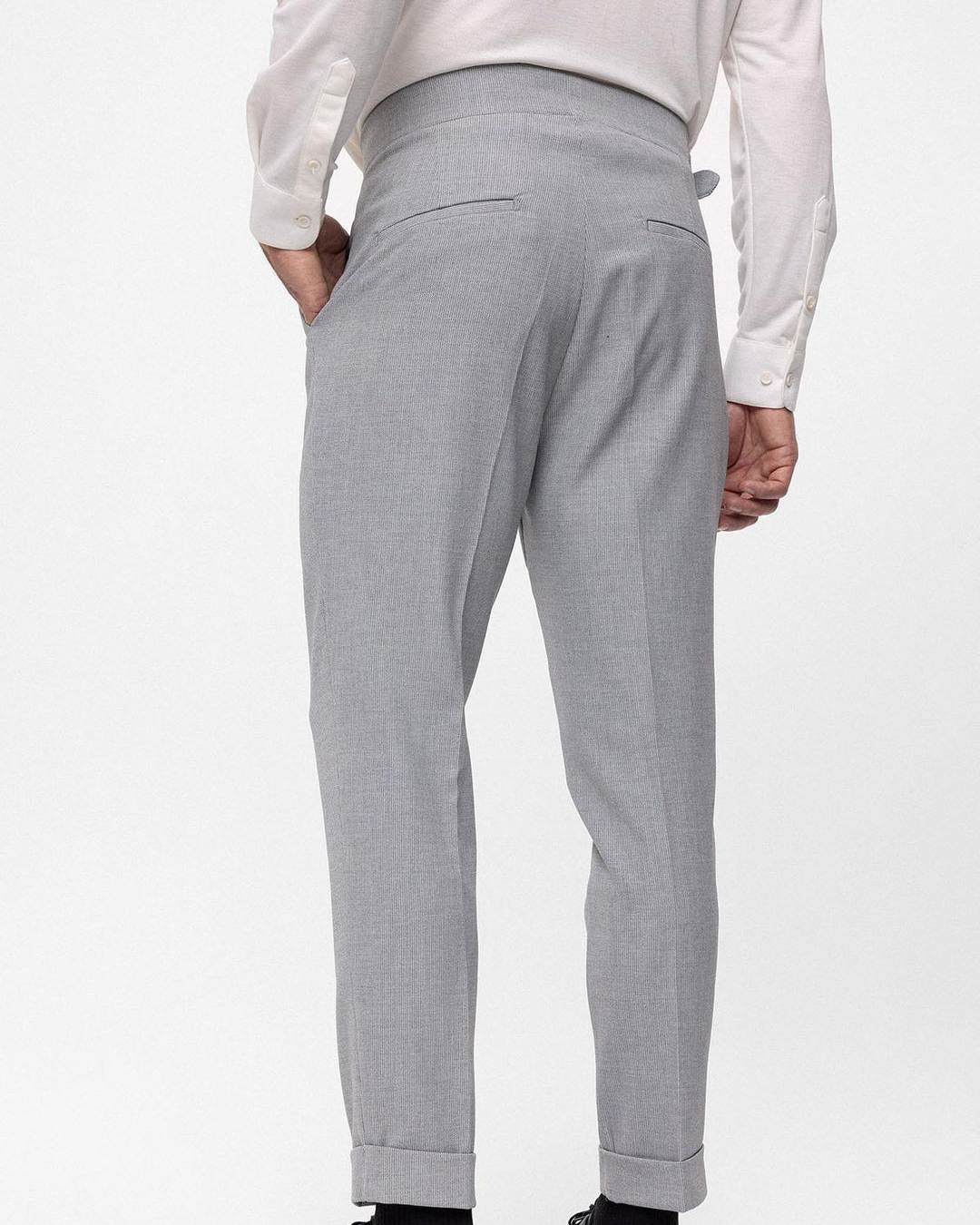 Calças de Pinças de Algodão de Linho de Qualidade Superior para Homem