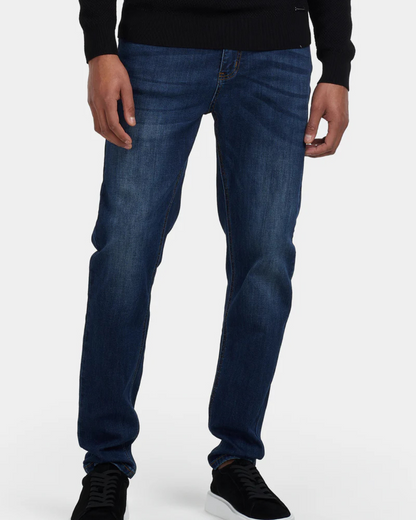 Calças de Ganga Ajustadas para Homem com Efeito Lavado Vintage