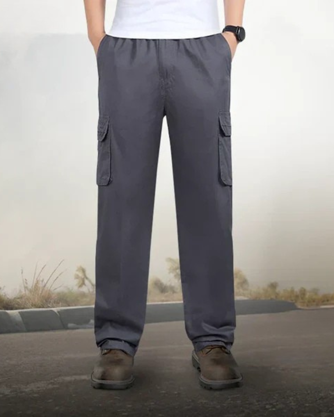 Calças confortáveis de corte holgado e com vários bolsos