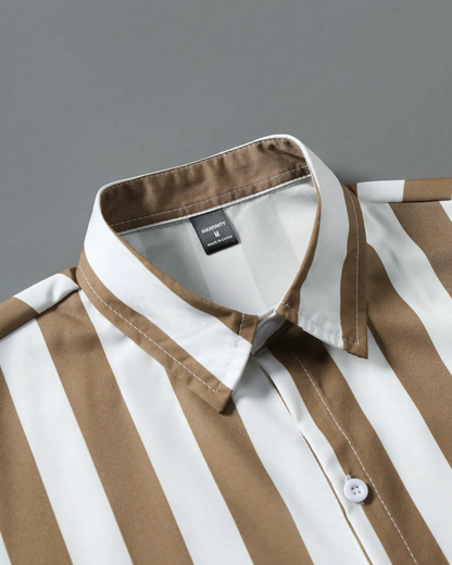 Camisa casual de manga curta com franjas para homem