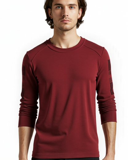 Camisola com gola redonda e manga comprida para homem