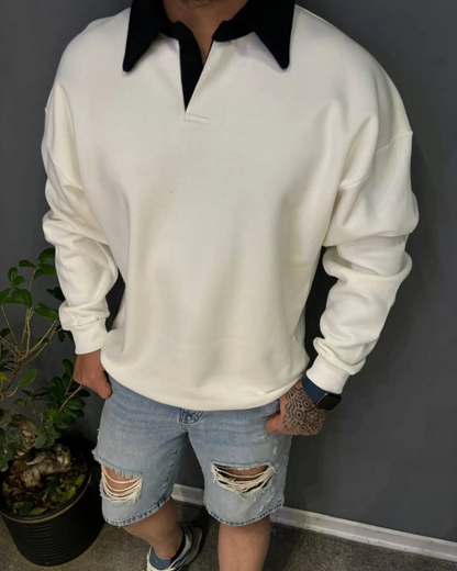 Camisola casual masculina de manga comprida