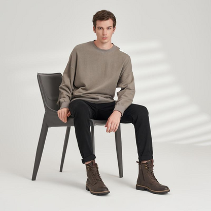 Botas de Couro com Sola Antiderrapante para Homem